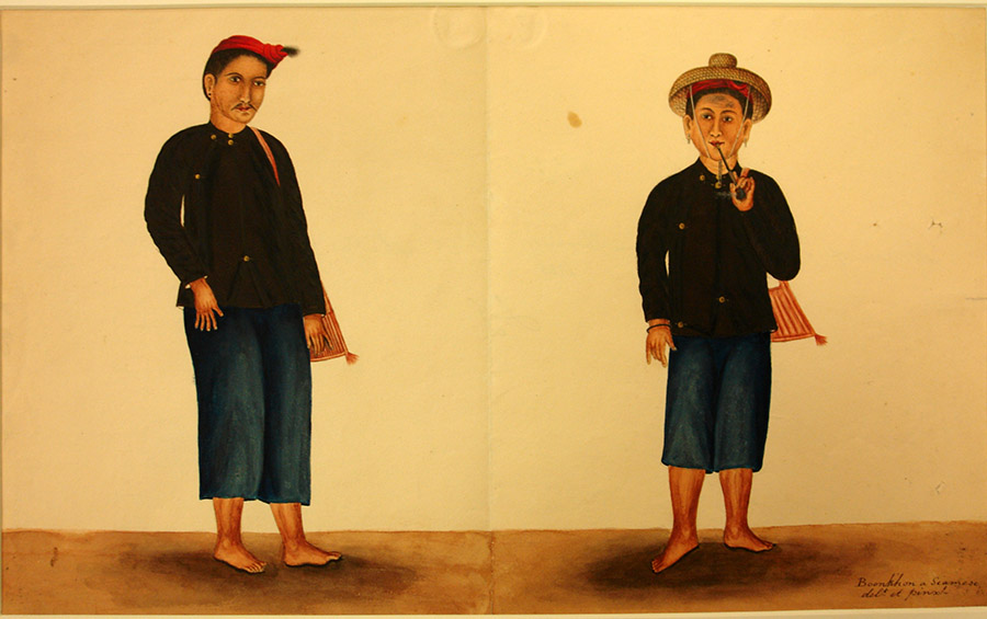 Two men from Thaumpe, Shan Province. By Boon Khan c.1830