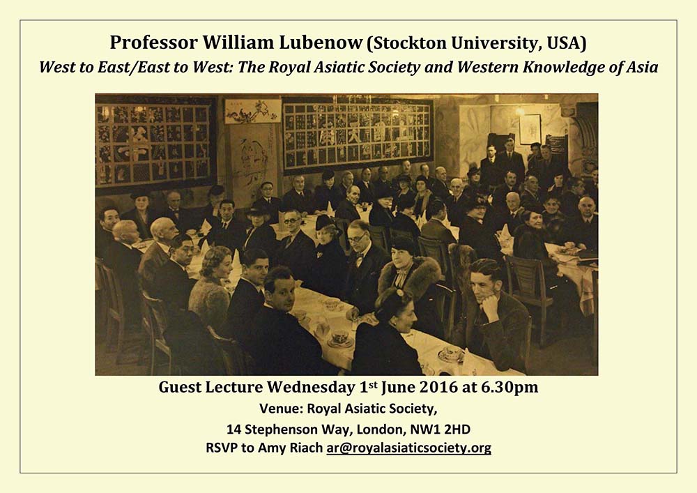 1st June Professor Lubenow lecture