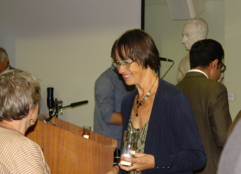 Marion Molteno chatting with Rosie Llewellyn-Jones before the start of the proceedings.